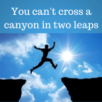 You can't cross a canyon in two leaps